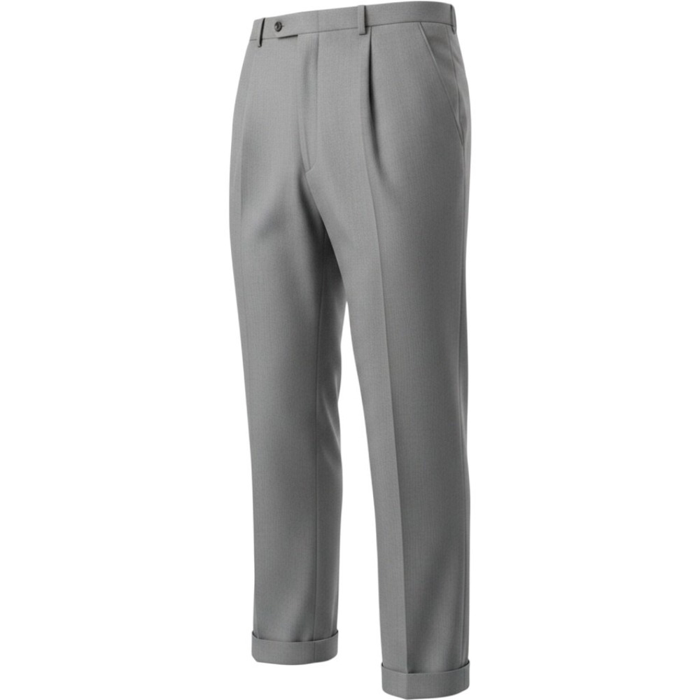 Vintage Nordstrom JB Britches Grey Virgin Wool‎ Pleated Cuffed Dress Pants 42x25